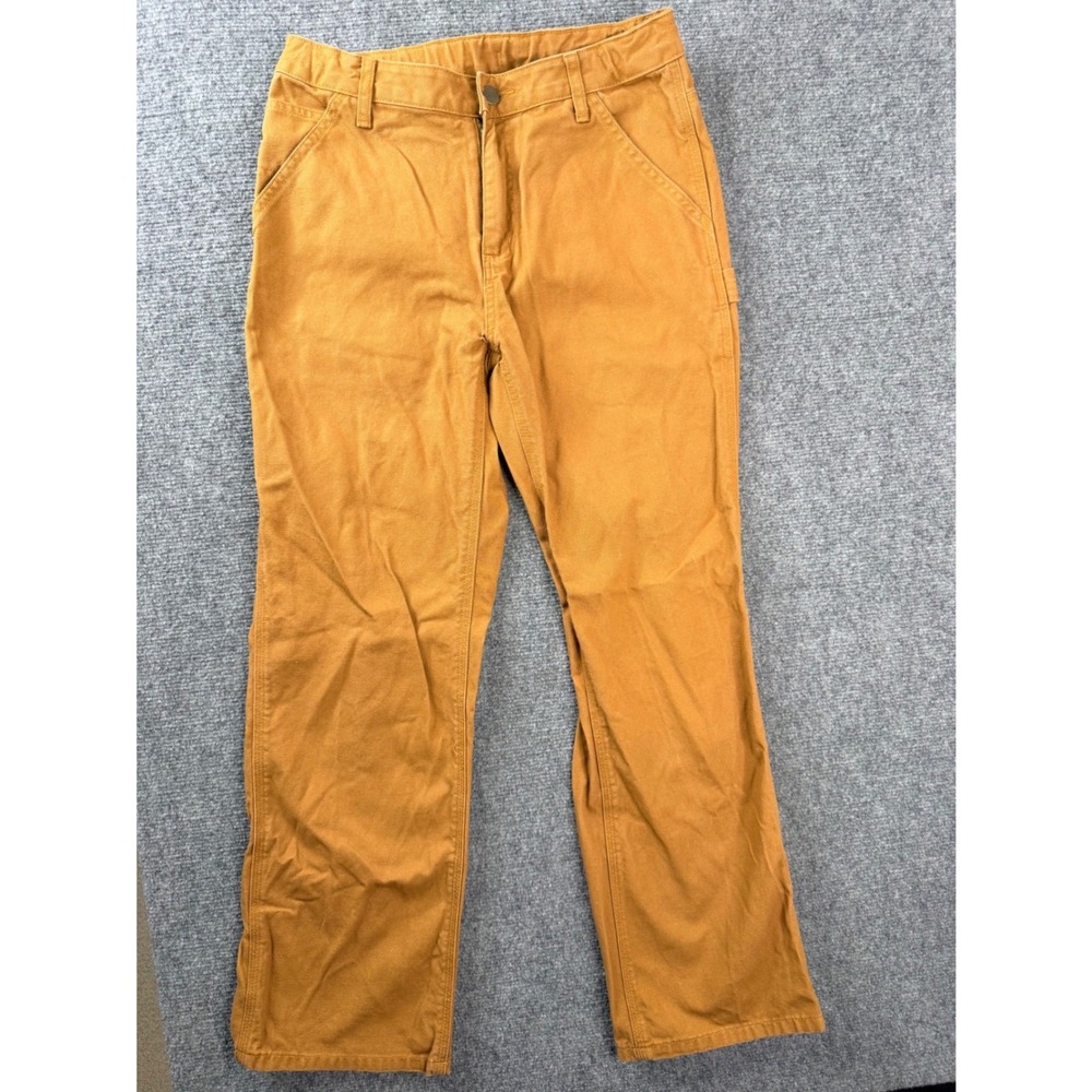 Carhartt Mens 14 Brown Duck Canvas Carpenter Pants Workwear Straight BN8311-B